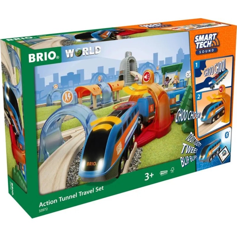 Brio 33972 Zestaw kolejki z tunelami Brio World Smart Tech