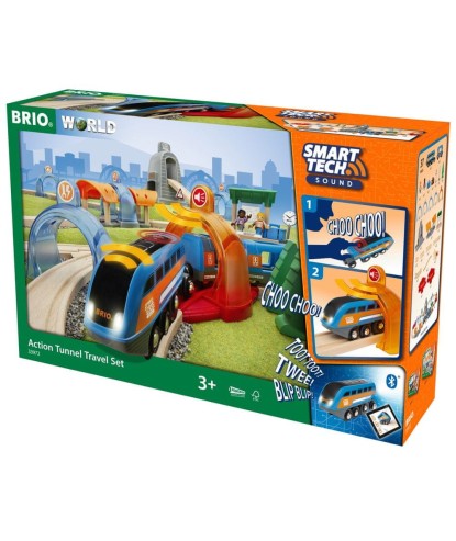 Brio 33972 Zestaw kolejki z tunelami Brio World Smart Tech