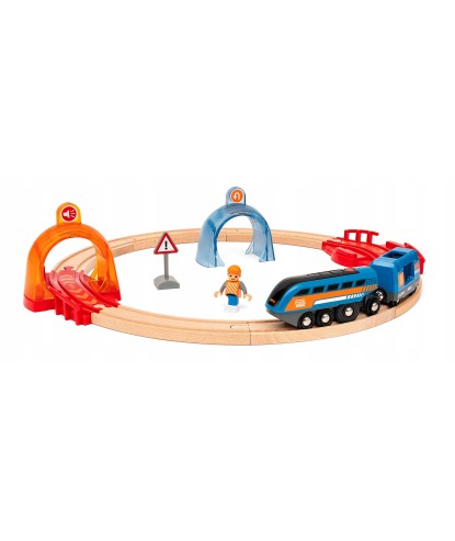 Brio 33974 Zestaw kolejka z wagonikami i torami