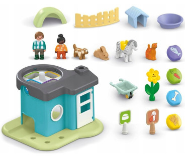 Playmobil Junior 71690 Hotel dla zwierząt z dozownikiem pokarmu