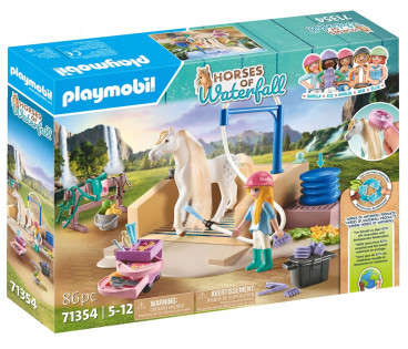 Playmobil Horses of Waterfall 71354 Isabella i Lioness z myjnią dla koni