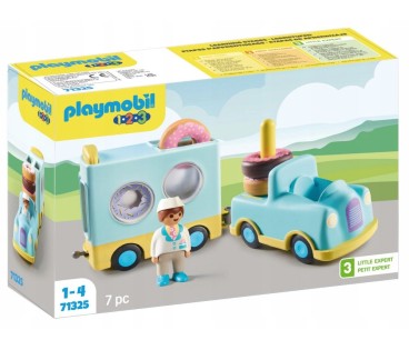 Playmobil 1.2.3 71325 Szalony Donut Truck z funkcją układania sortowania