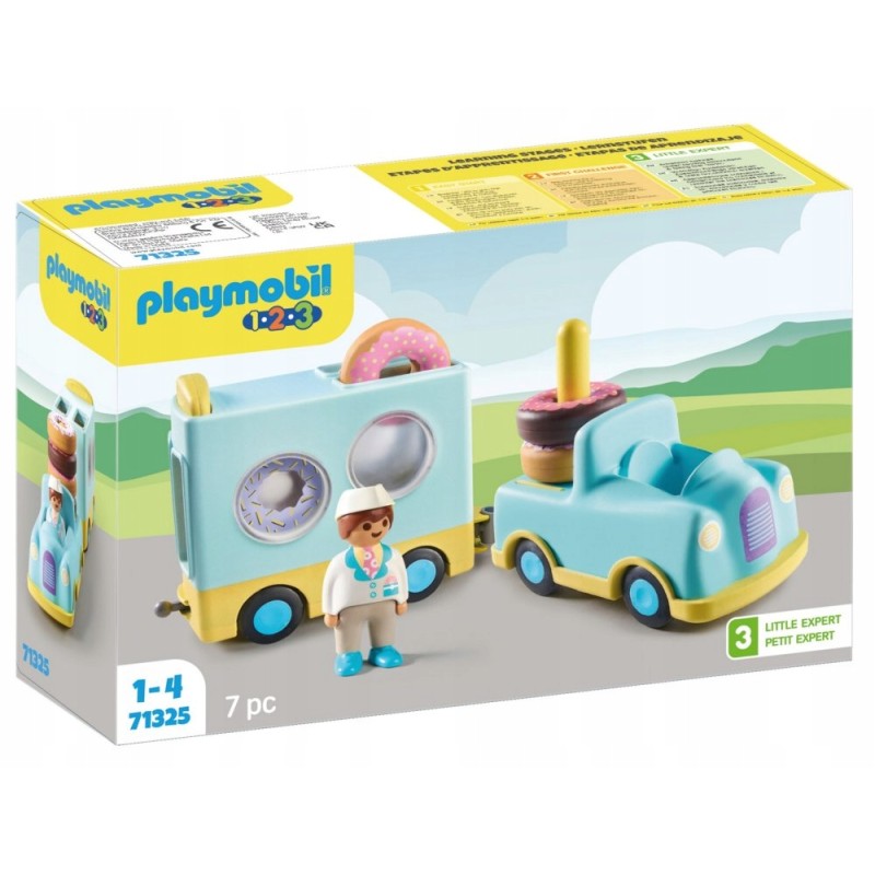 Playmobil 1.2.3 71325 Szalony Donut Truck z funkcją układania sortowania