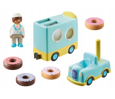 Playmobil 1.2.3 71325 Szalony Donut Truck z funkcją układania sortowania