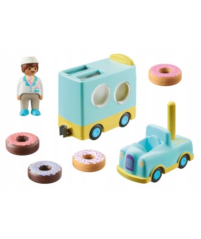 Playmobil 1.2.3 71325 Szalony Donut Truck z funkcją układania sortowania